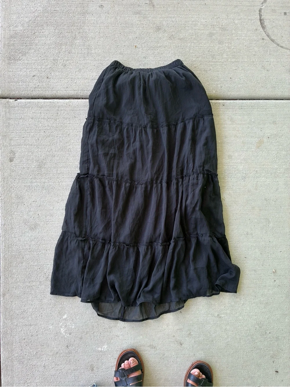 HOLLISTER Black Tiered Maxi Skirt Whimsical Y2k 2000s Western Boho - Picture 5 of 6